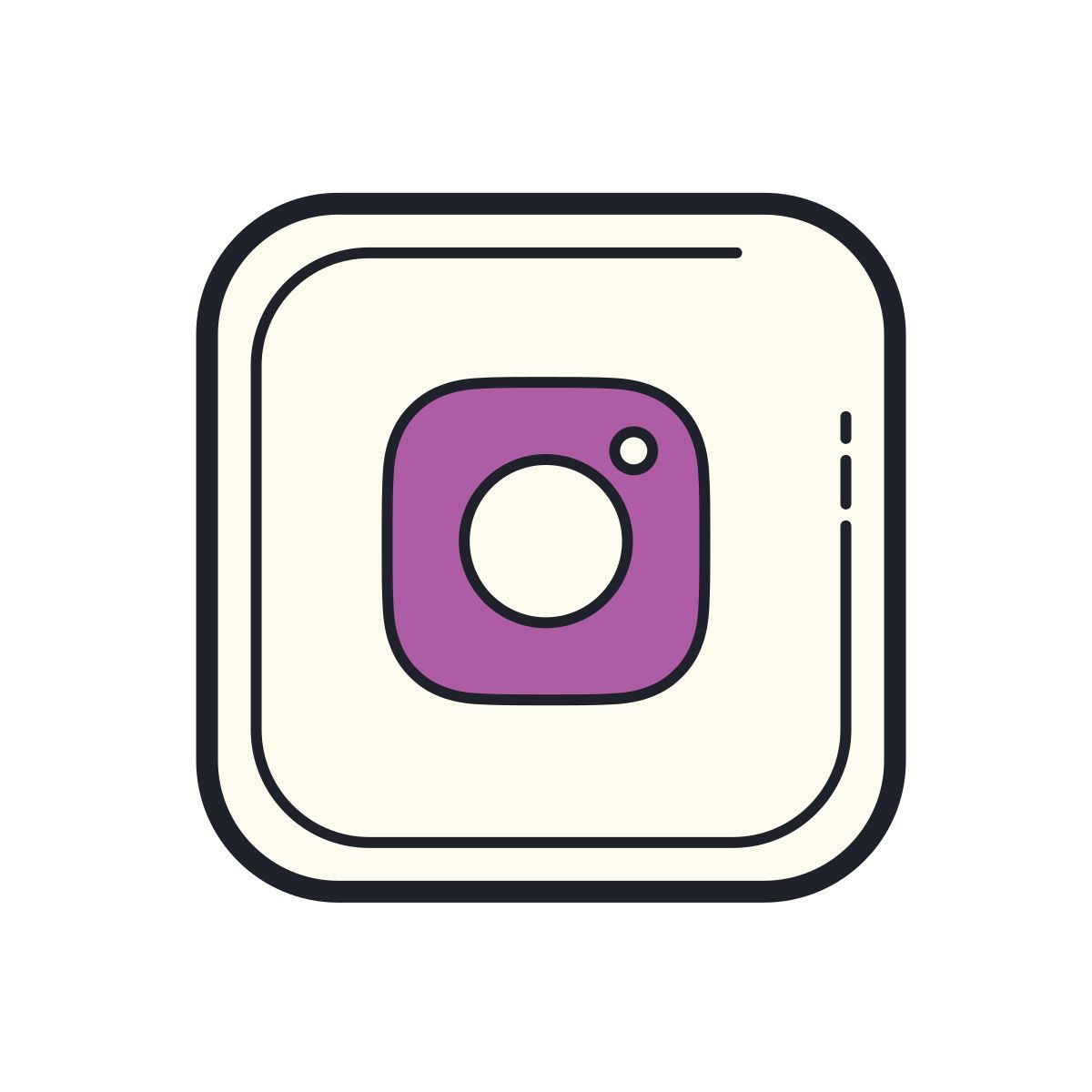 color hand drawn style instagram icon