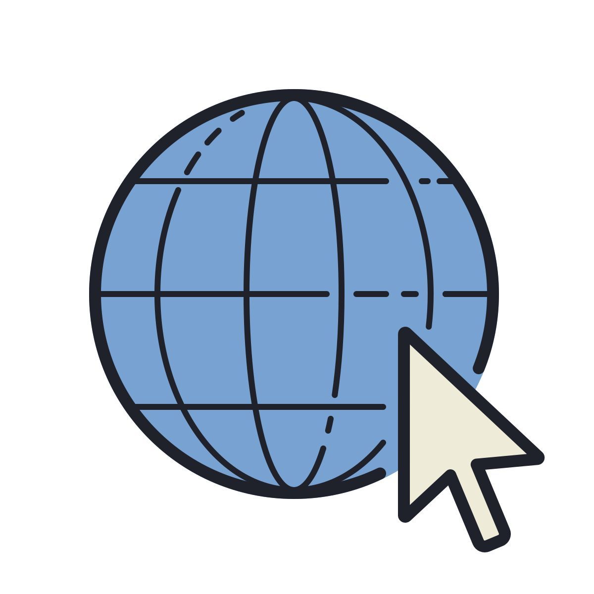 color hand drawn style browser icon