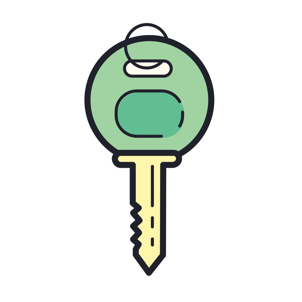 color hand drawn style key icon