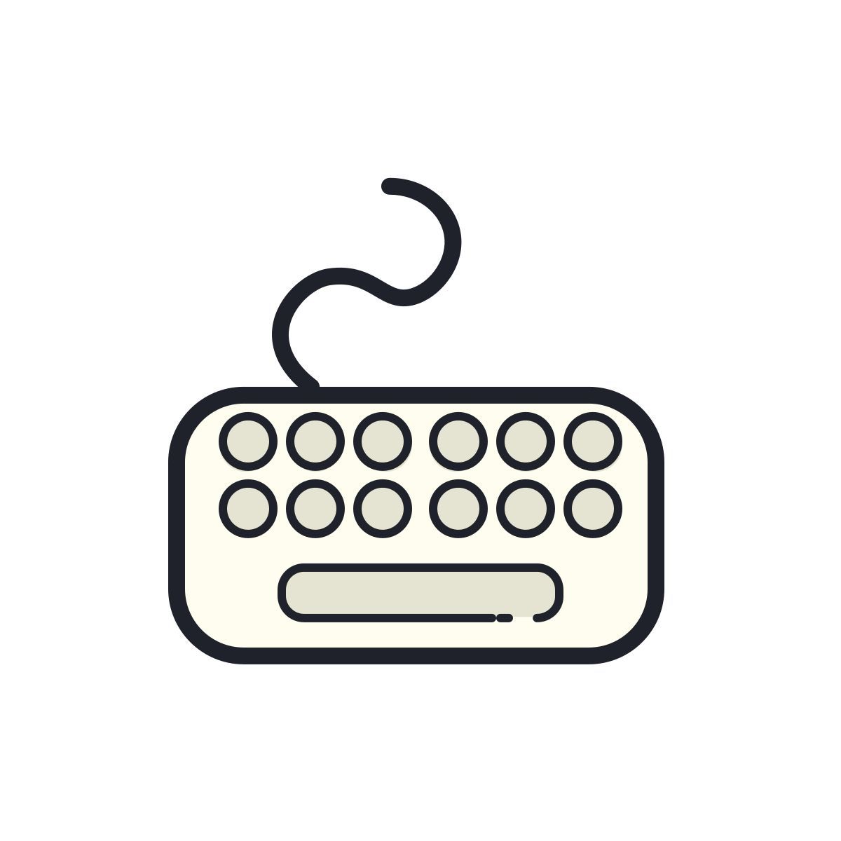 color hand drawn style teclado icon