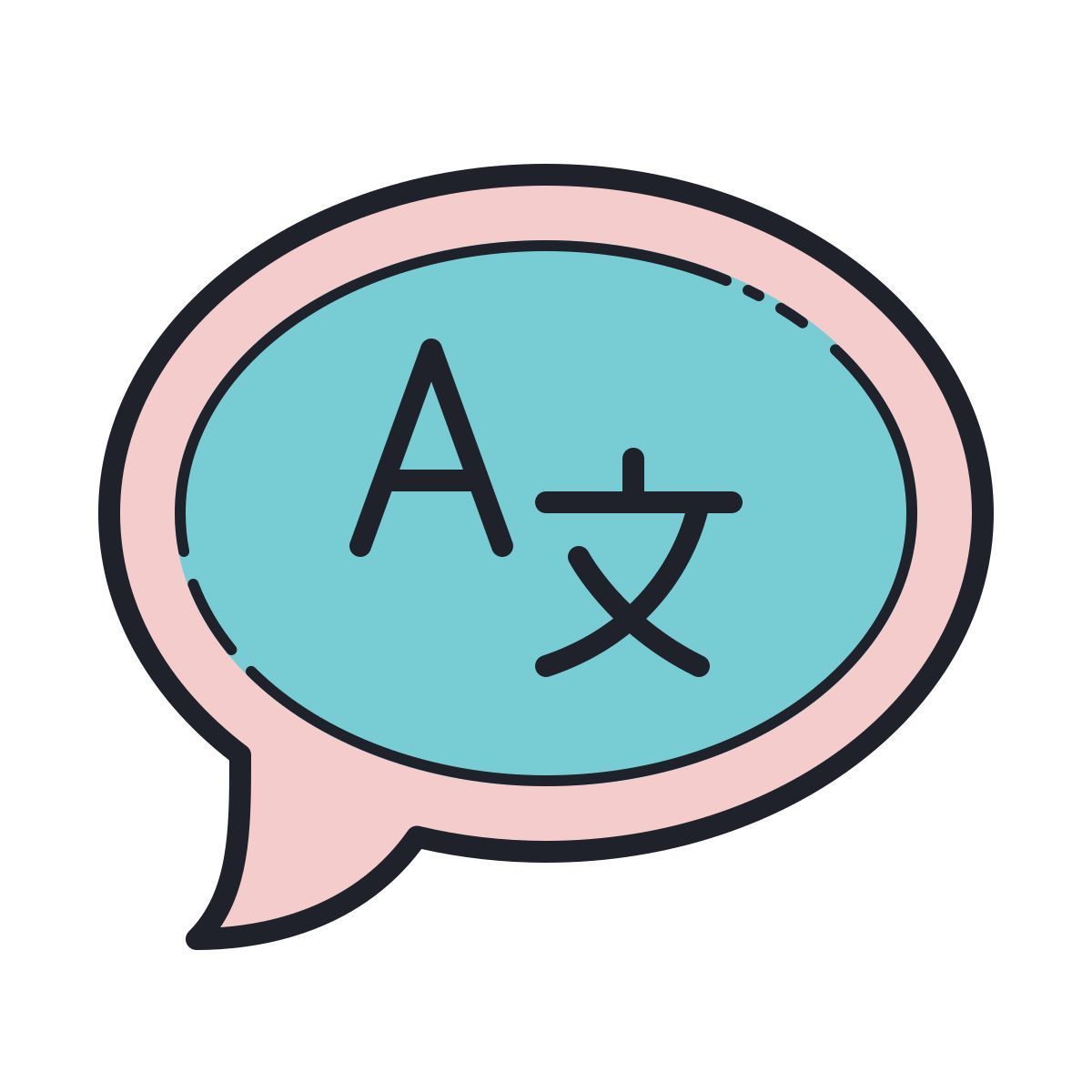 color hand drawn style lingua icon