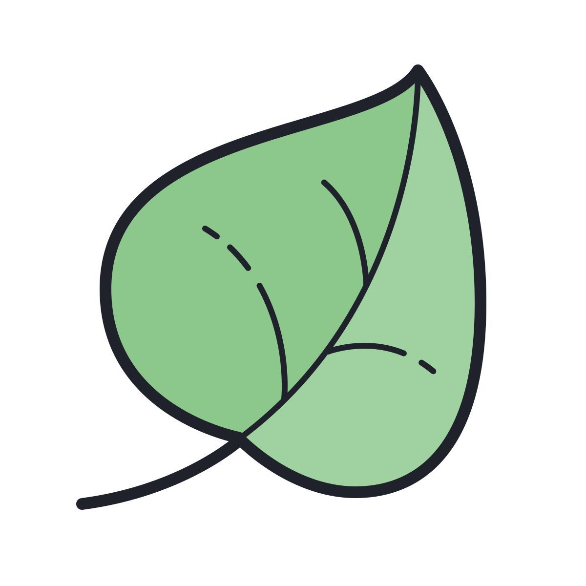 color hand drawn style leaf icon