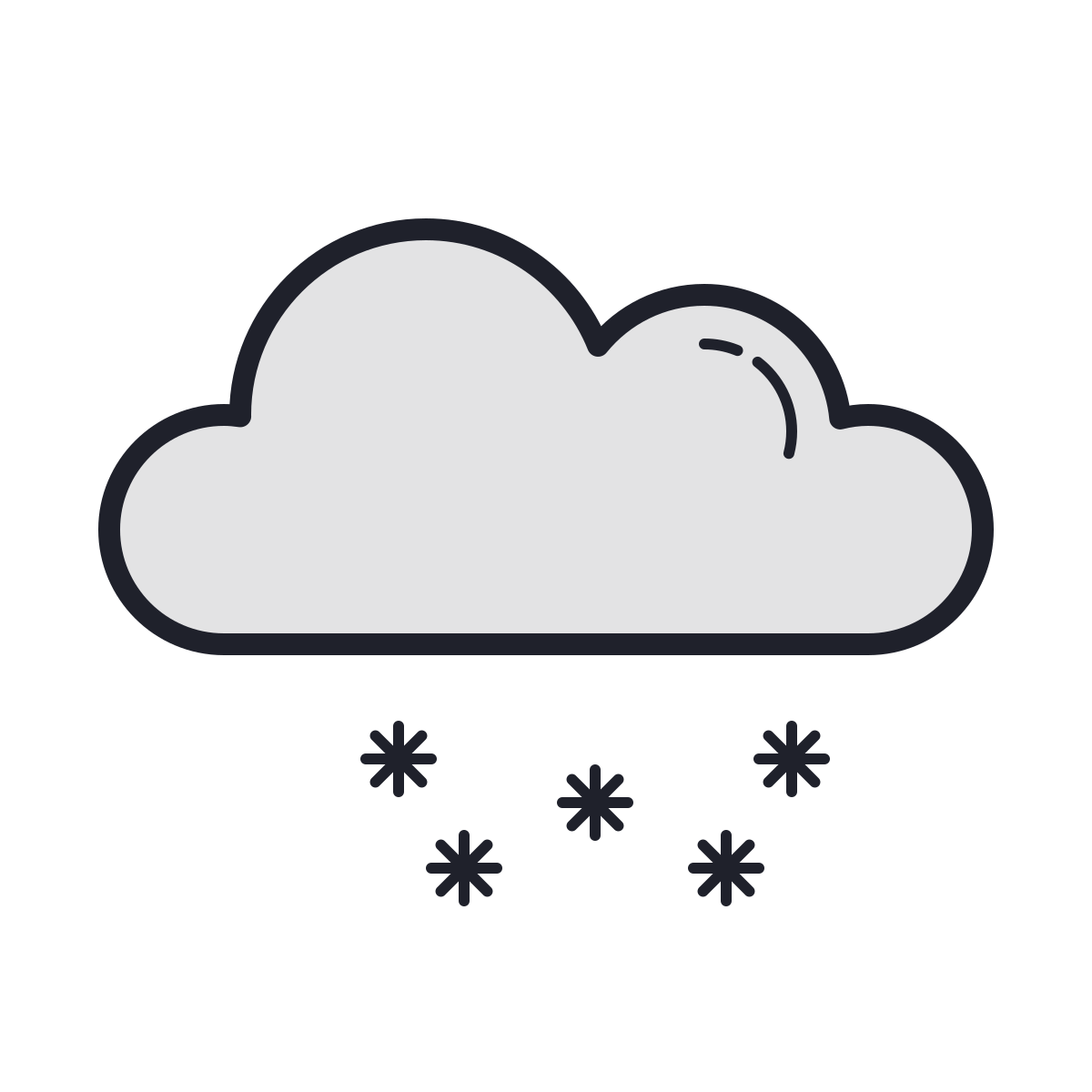 color hand drawn style light snow icon