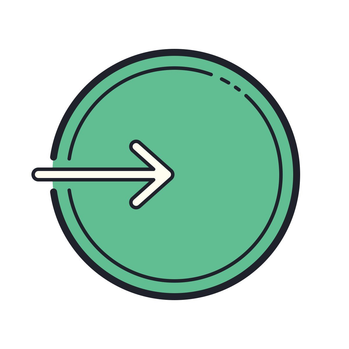 color hand drawn style anmelden abgerundet rechts icon