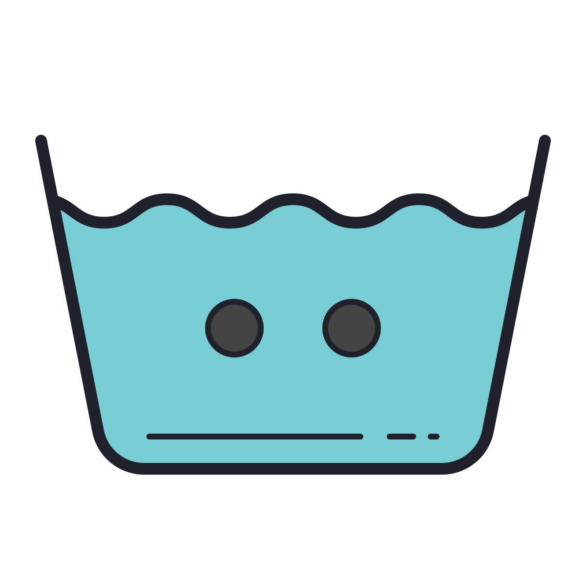color hand drawn style machine wash warm icon