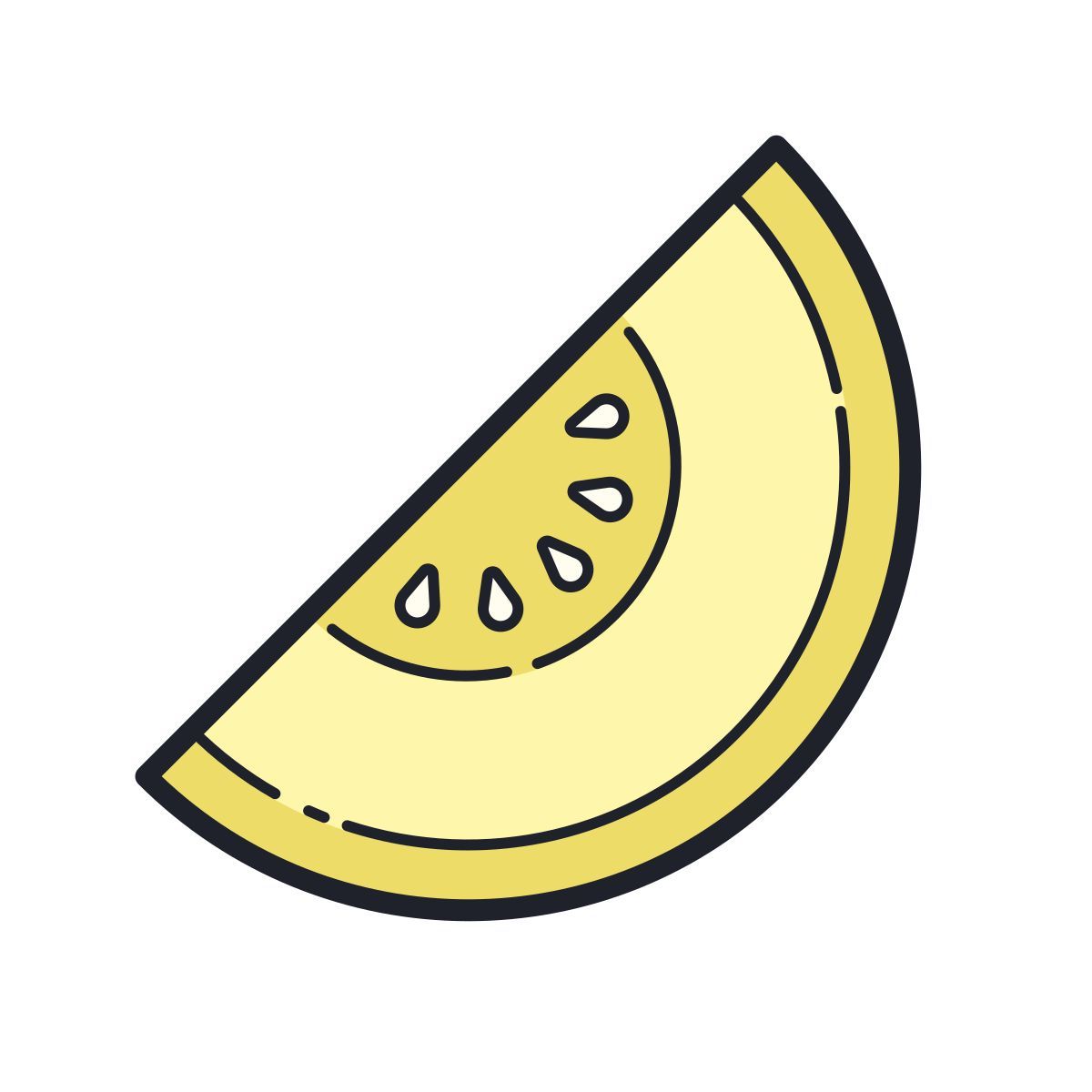 color hand drawn style melone icon