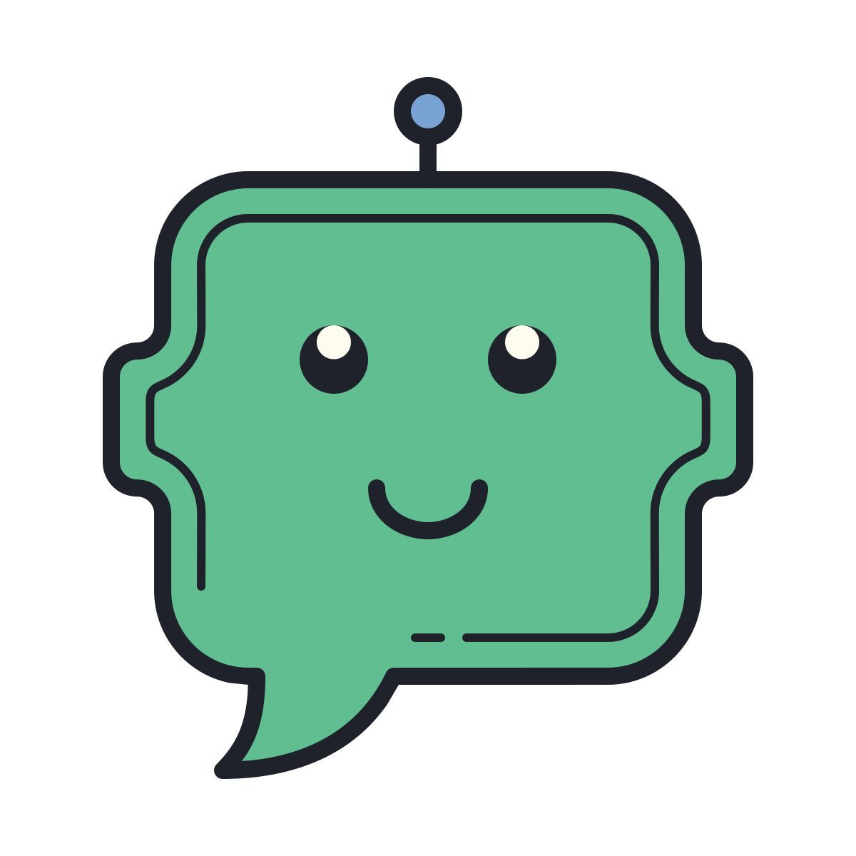 color hand drawn style message bot icon