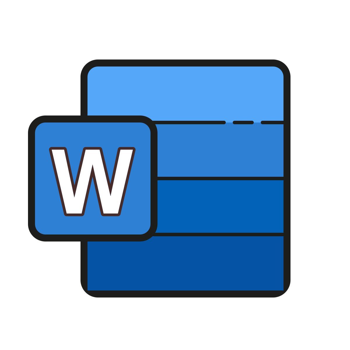 color hand drawn style microsoft word 2019 icon