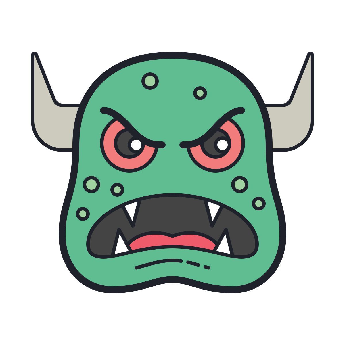 color hand drawn style 怪物脸 icon