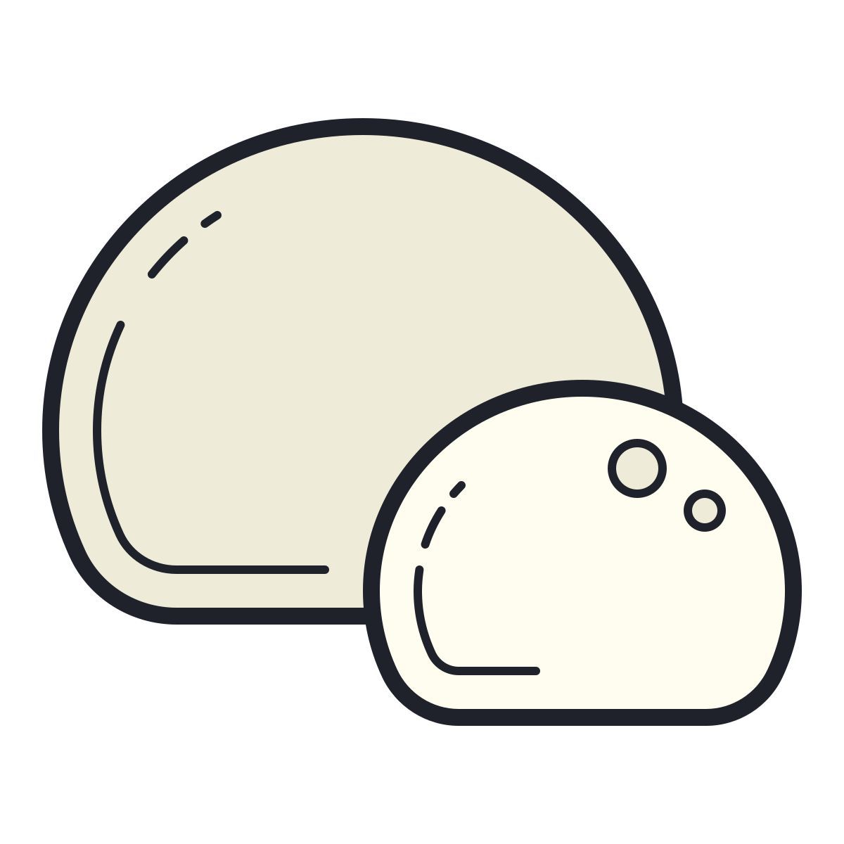 color hand drawn style mozzarella icon
