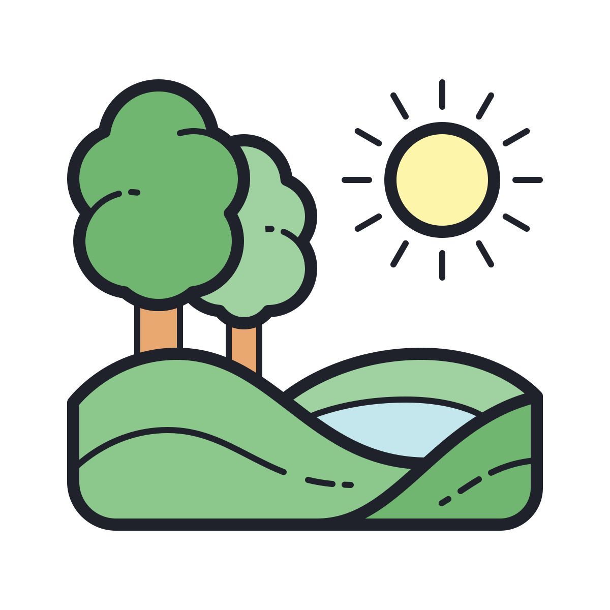 color hand drawn style naturaleza icon