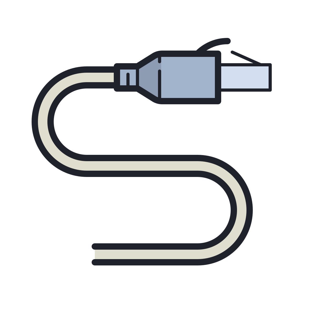 color hand drawn style câble réseau icon