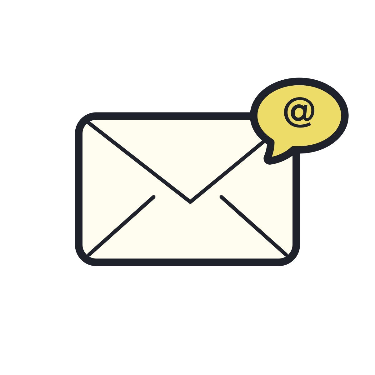 color hand drawn style email icon