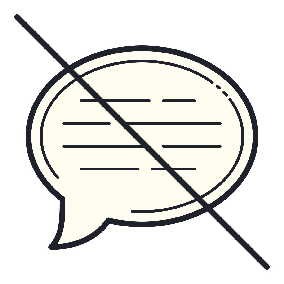 color hand drawn style pas de message de chat icon