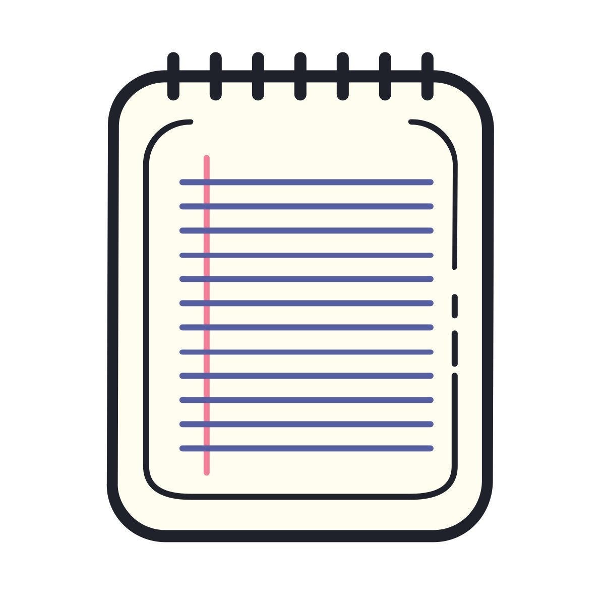 color hand drawn style note icon