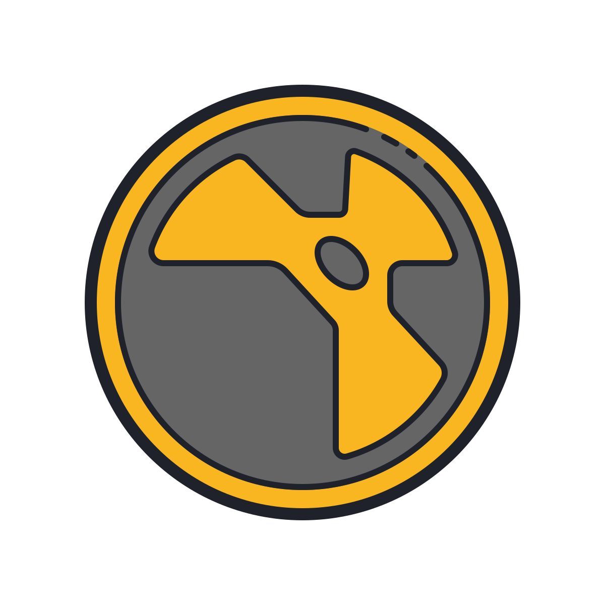color hand drawn style atombombe icon