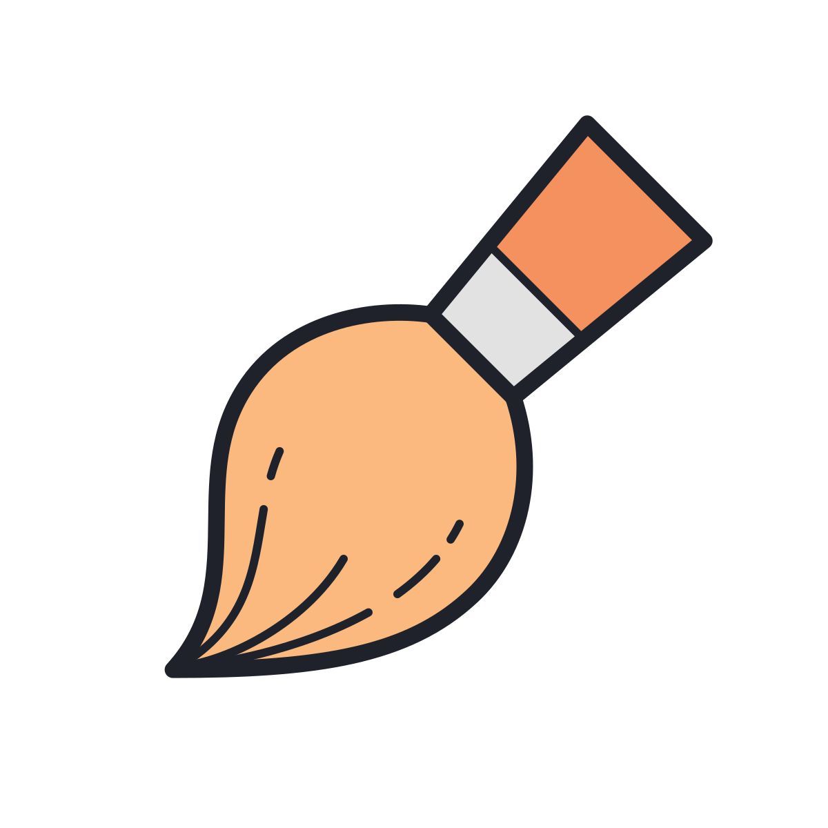 color hand drawn style bürste icon