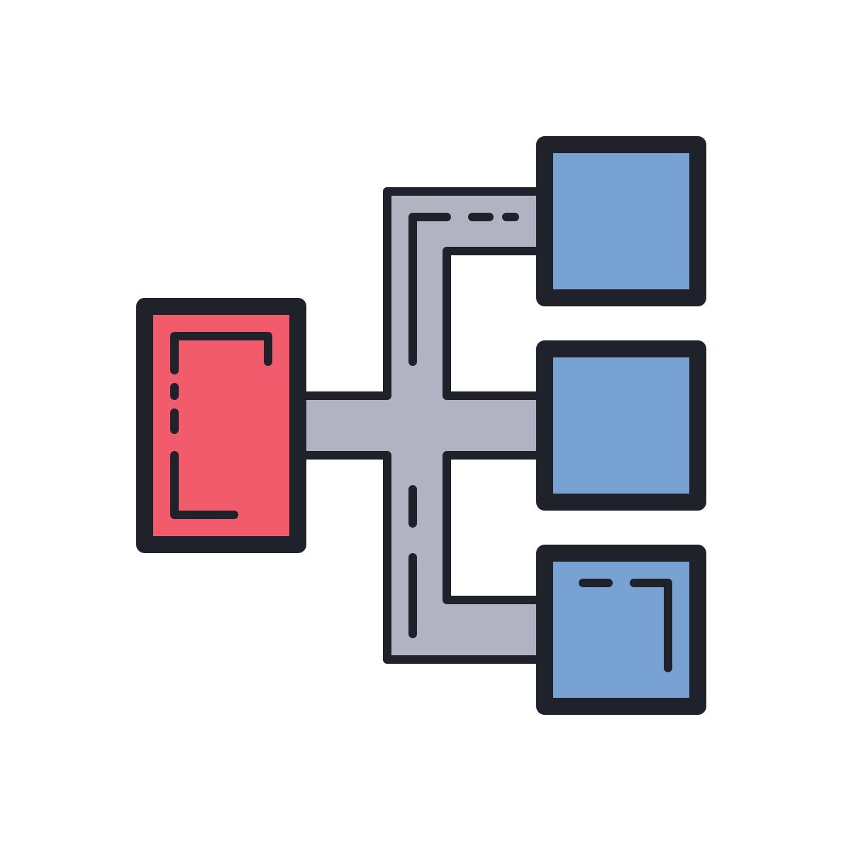 color hand drawn style hierarchy icon