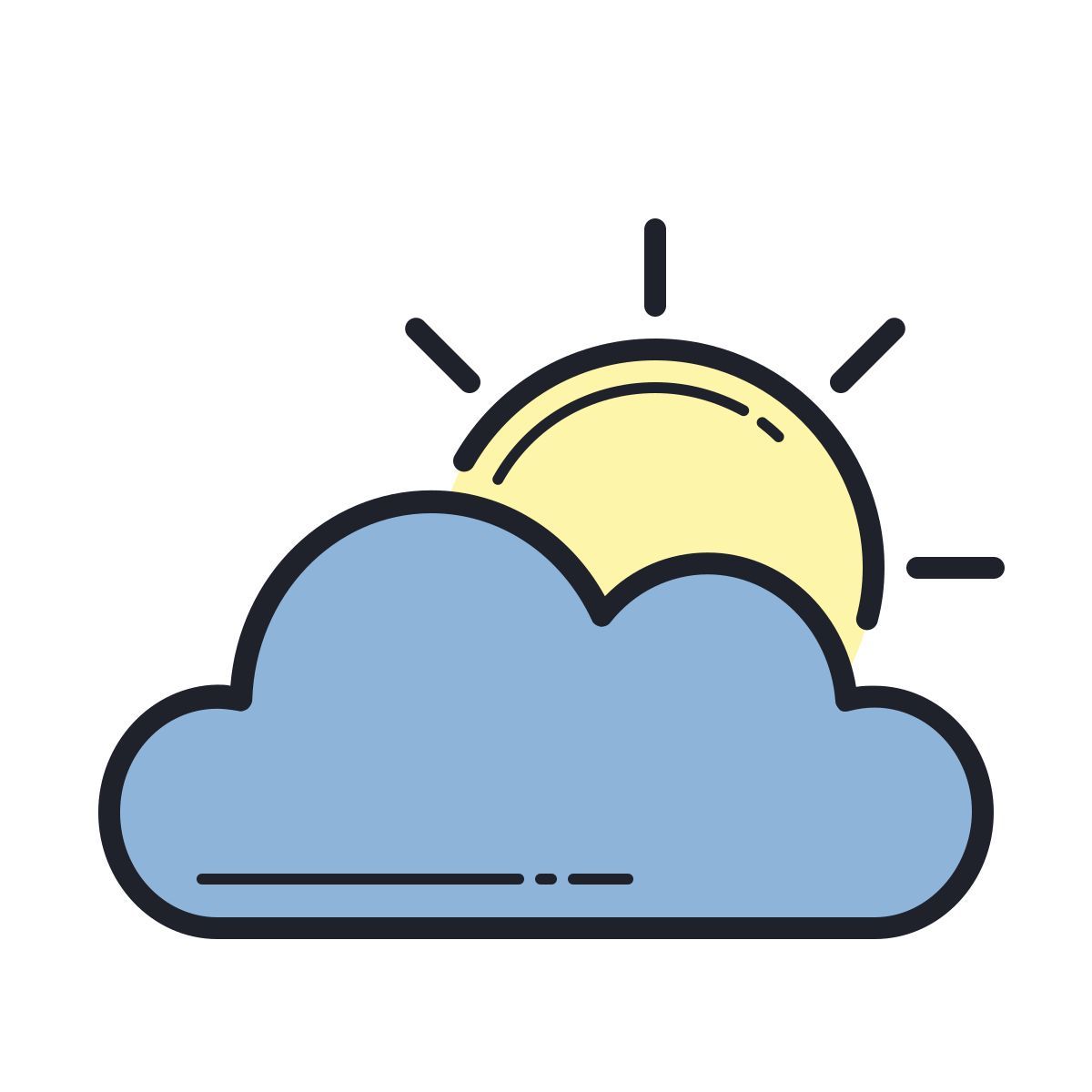 color hand drawn style 白天晴间多云 icon