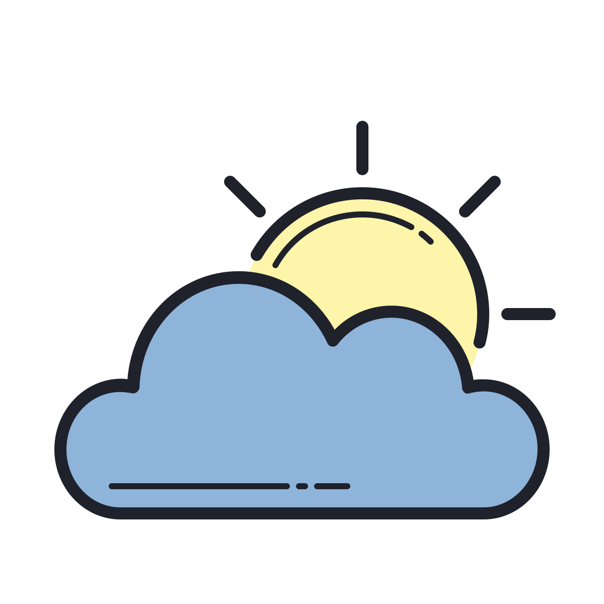 color hand drawn style partly cloudy day  v2 icon