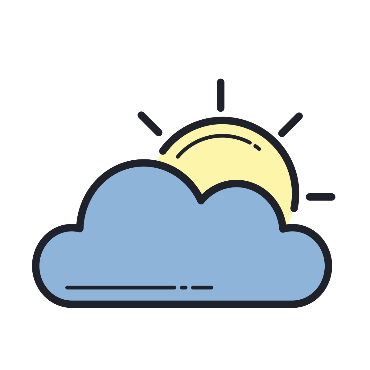 color hand drawn style partly cloudy day icon