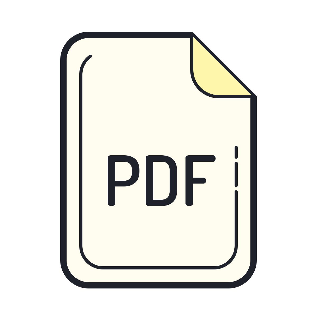 color hand drawn style pdf icon