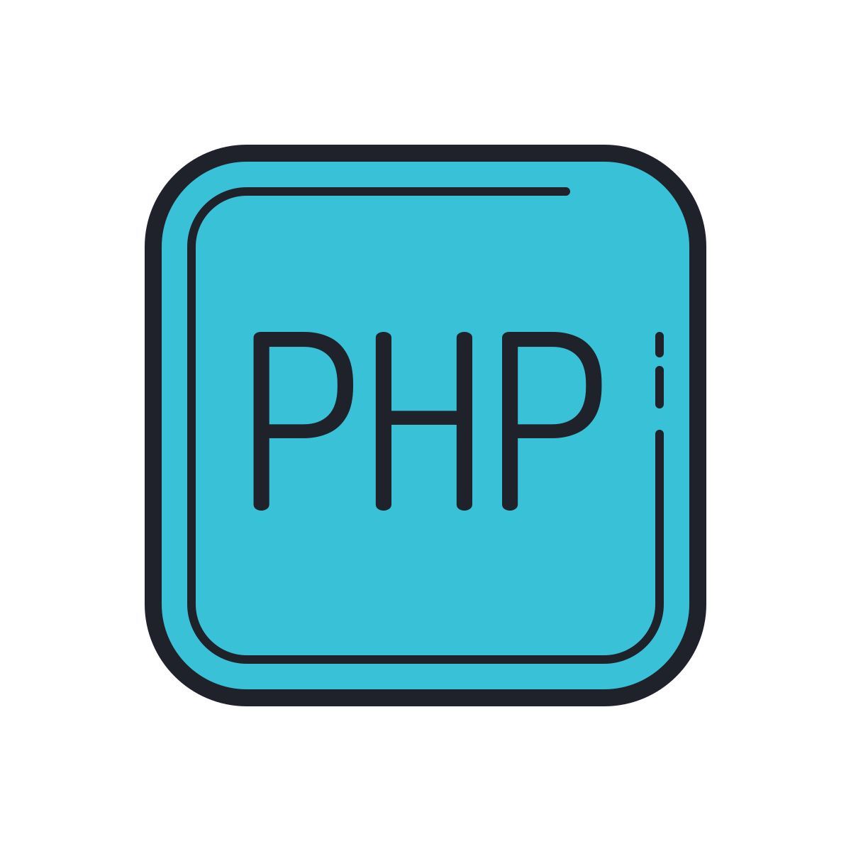 color hand drawn style php icon