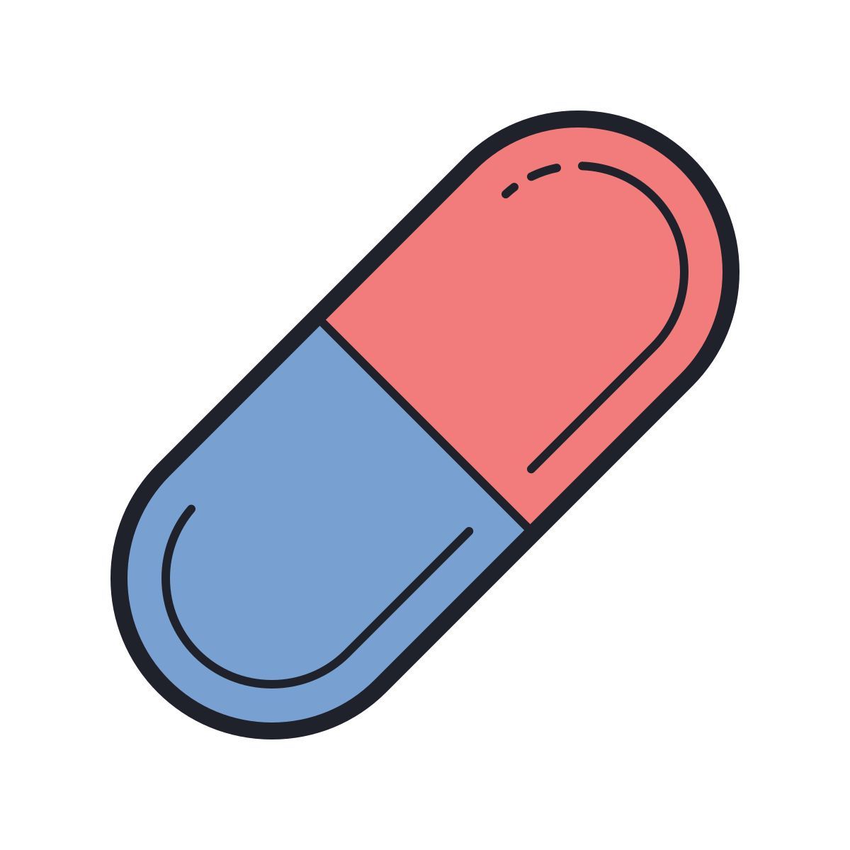 color hand drawn style pille icon