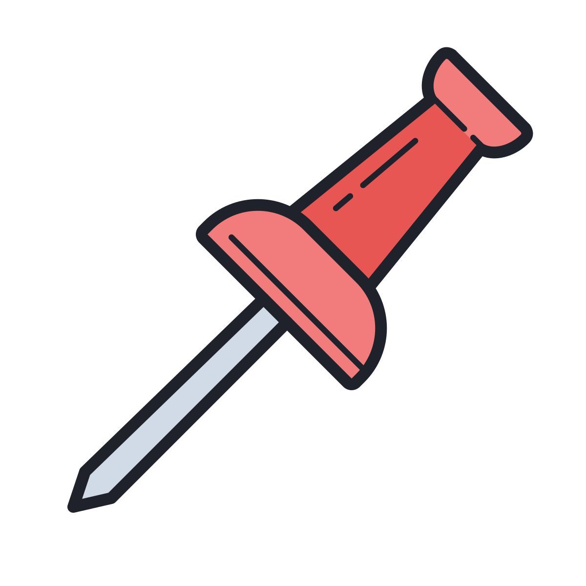 color hand drawn style épingle icon