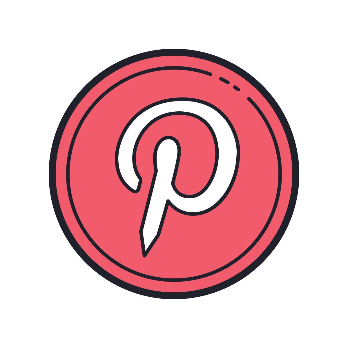 color hand drawn style pinterest icon