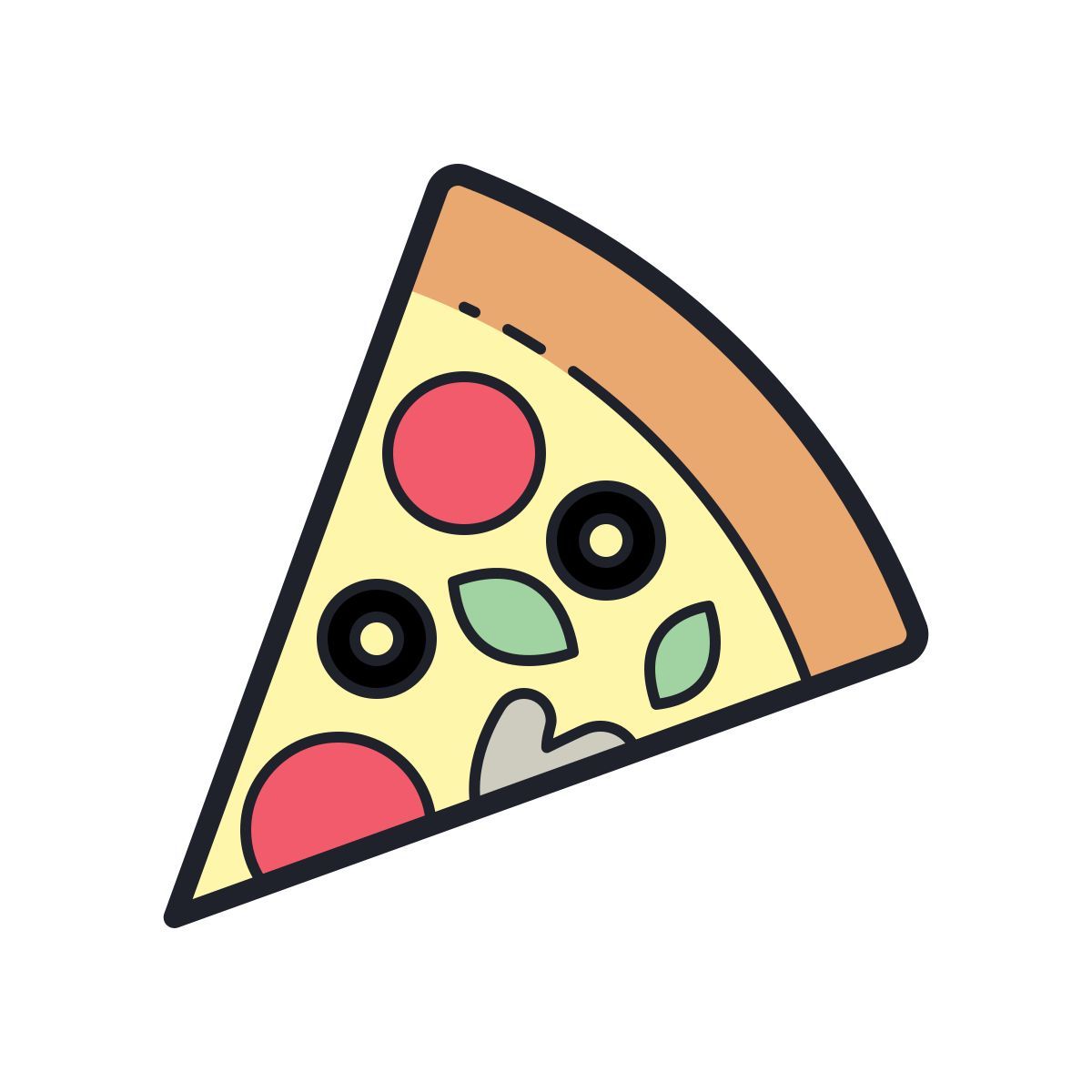 color hand drawn style pizza icon