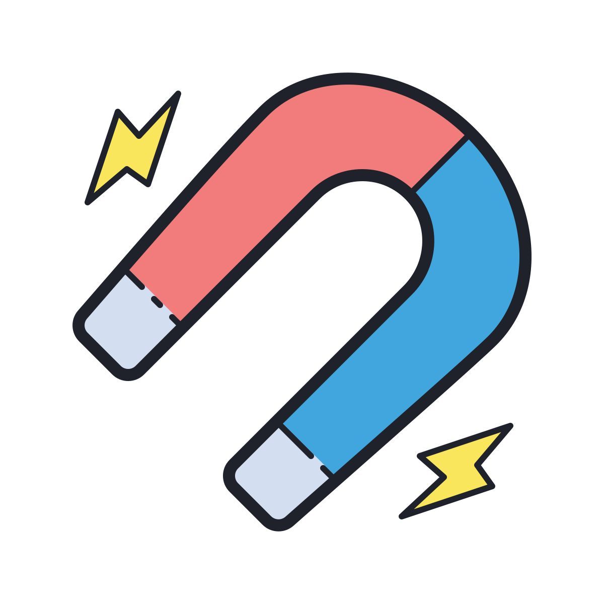 color hand drawn style proteger de campo magnético icon