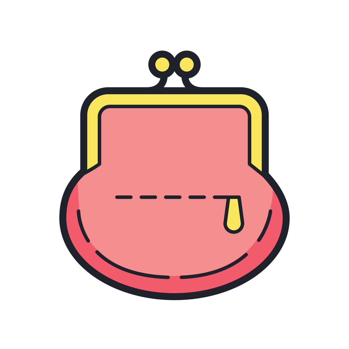 color hand drawn style 钱包后视图 icon