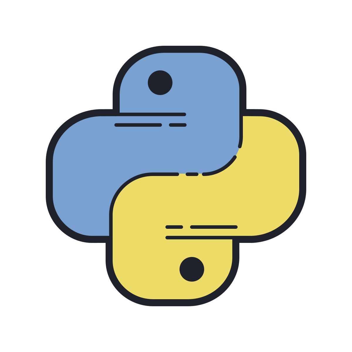 color hand drawn style python icon