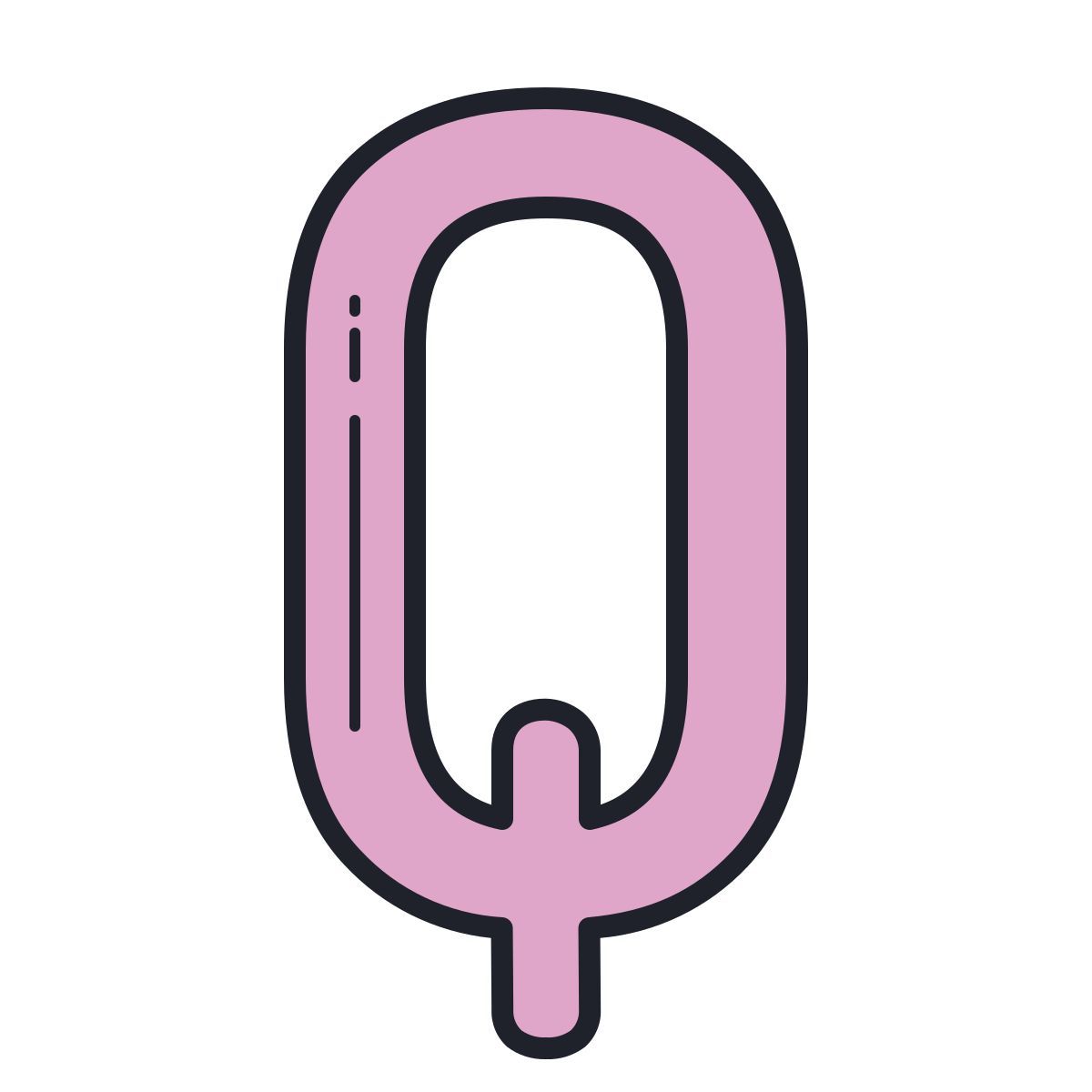 color hand drawn style q icon
