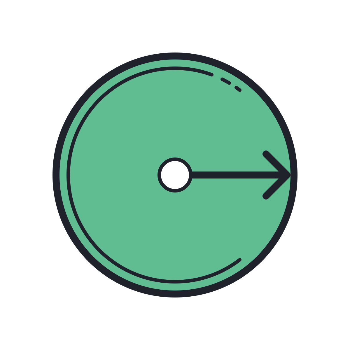 color hand drawn style 반지름 icon