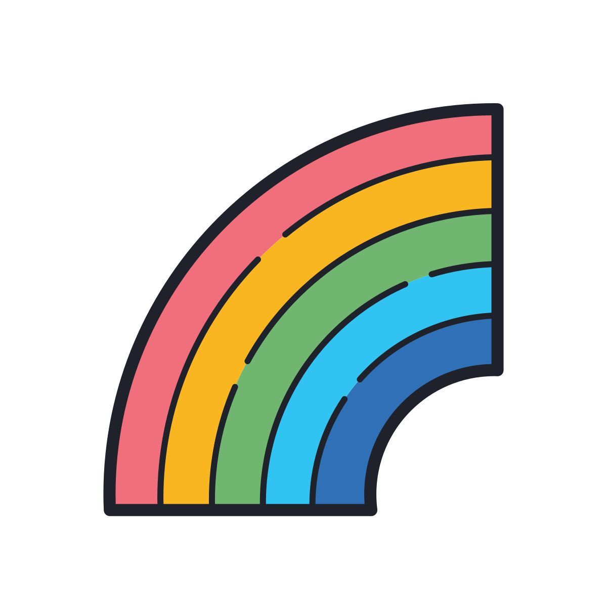 color hand drawn style regenbogen icon
