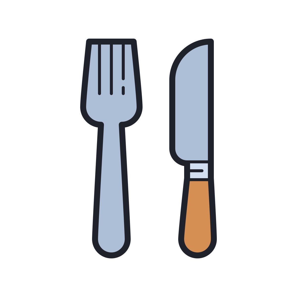 color hand drawn style restaurant icon