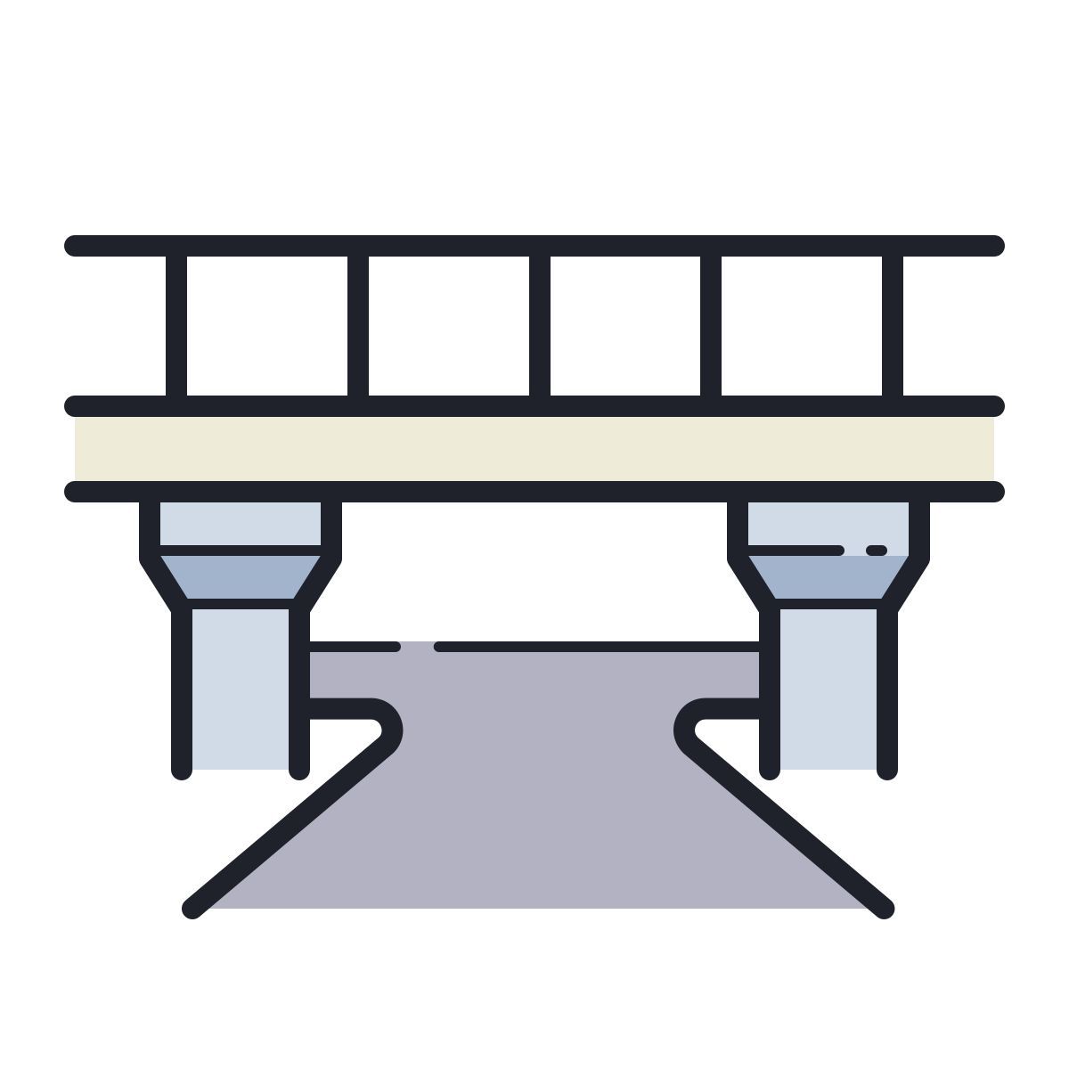 color hand drawn style 路桥 icon