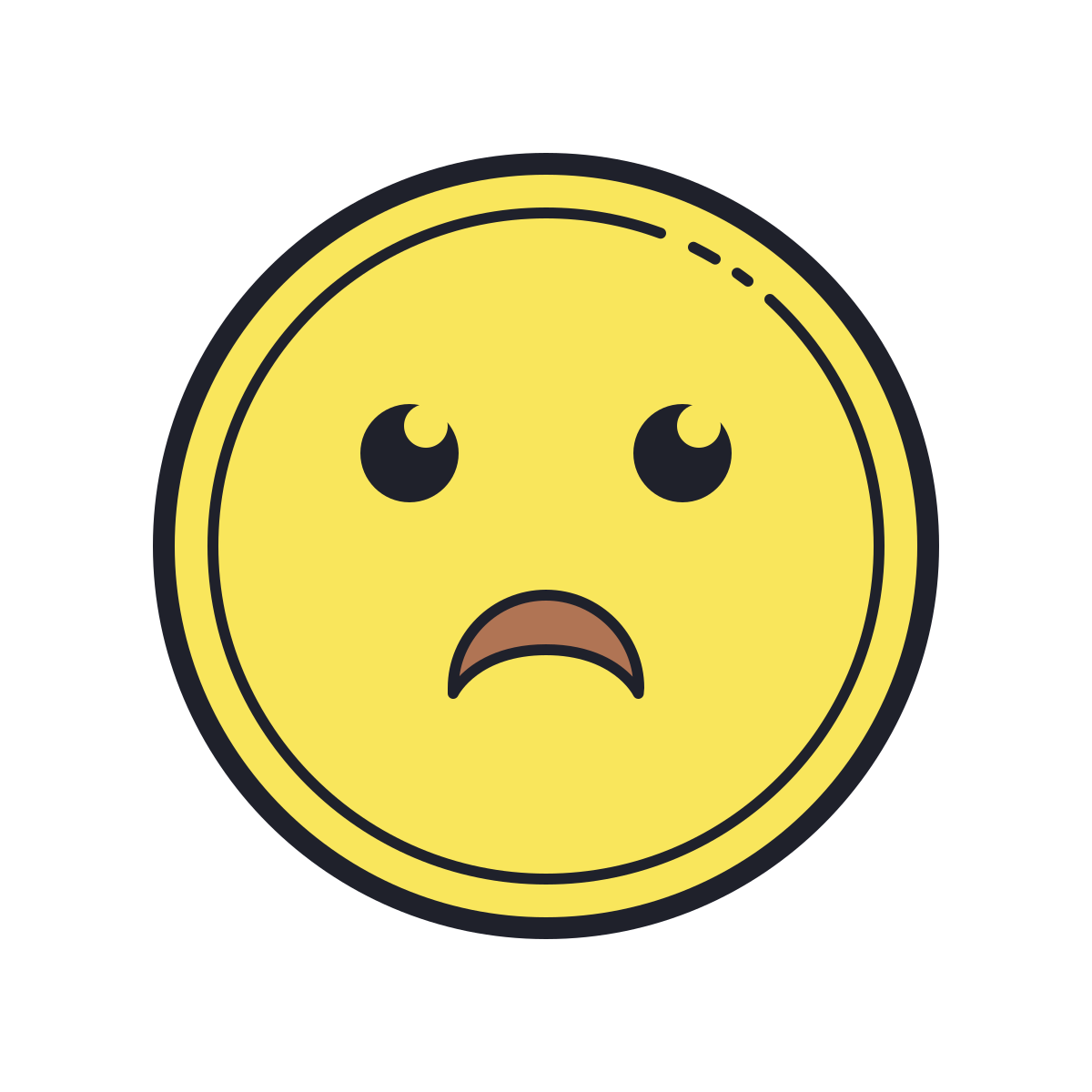 color hand drawn style sad  v2 icon