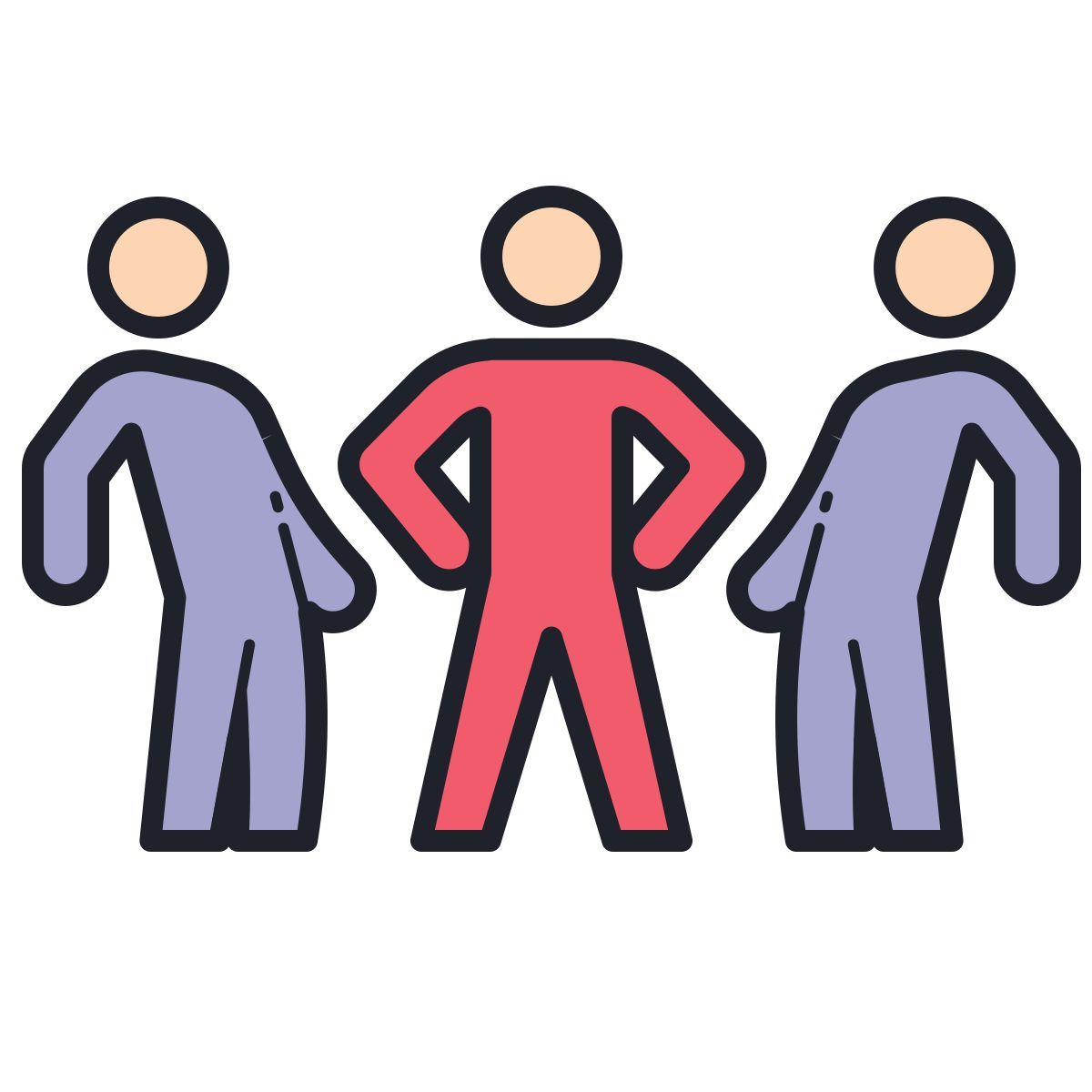 color hand drawn style 이기적인 icon