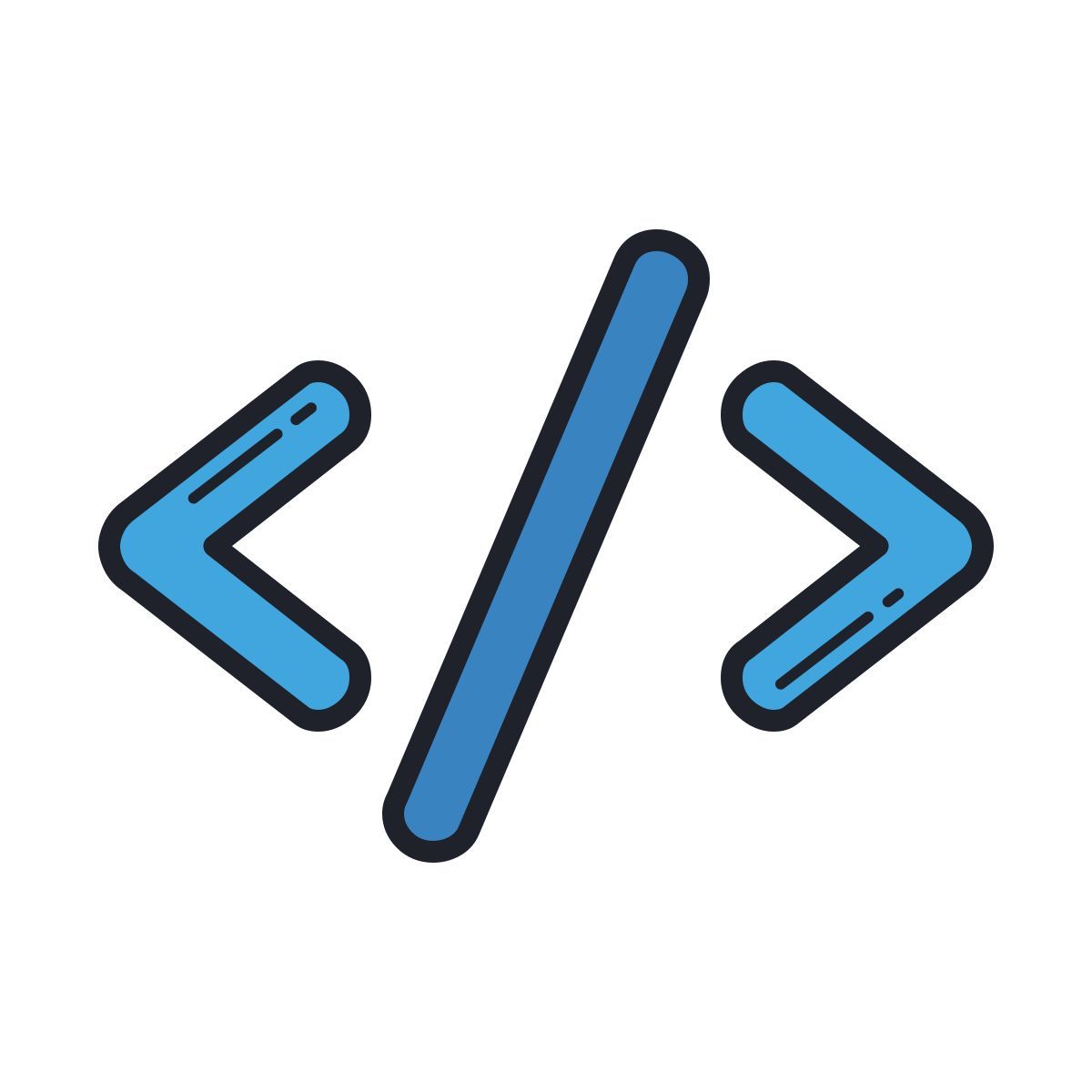 color hand drawn style quellcode icon