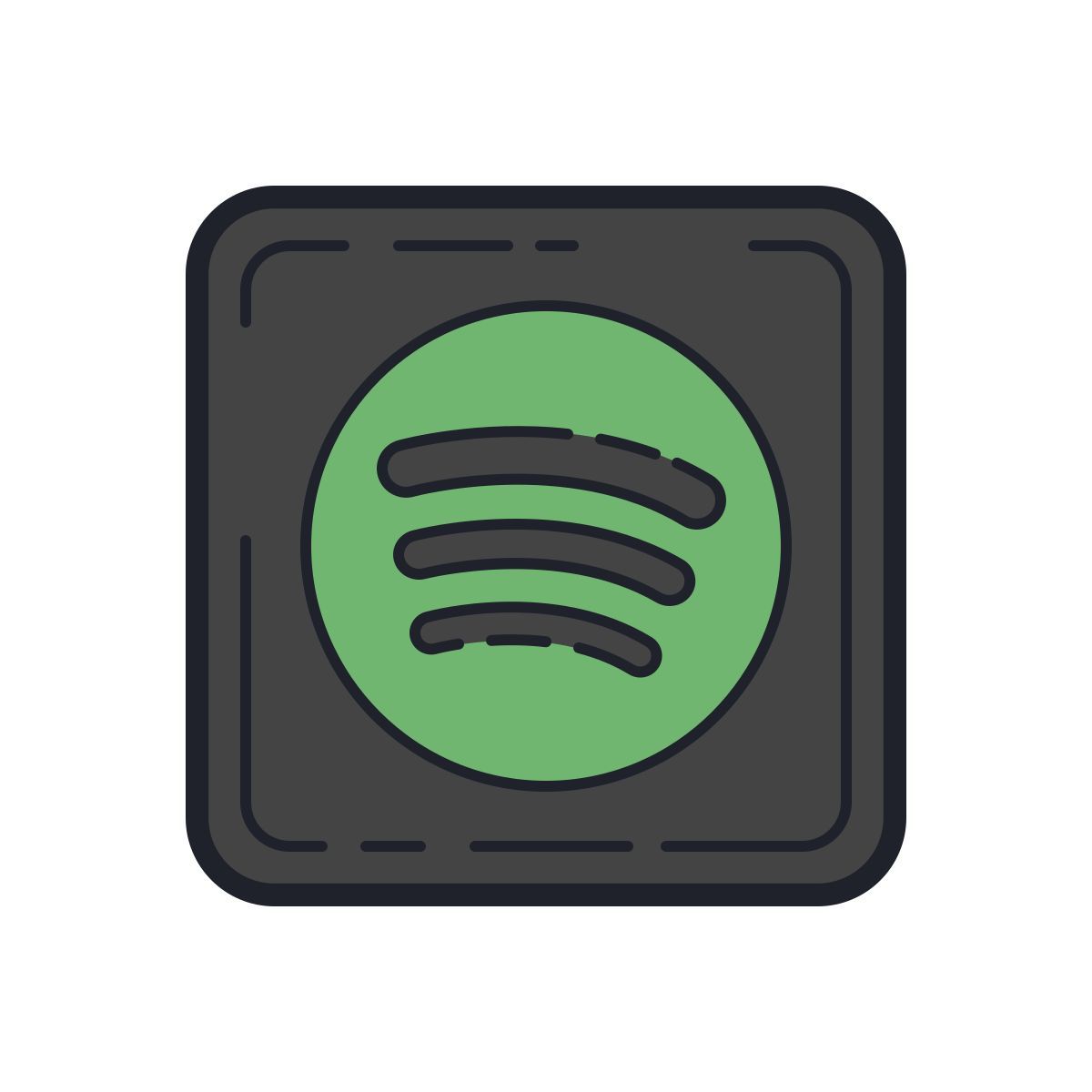 color hand drawn style spotify icon
