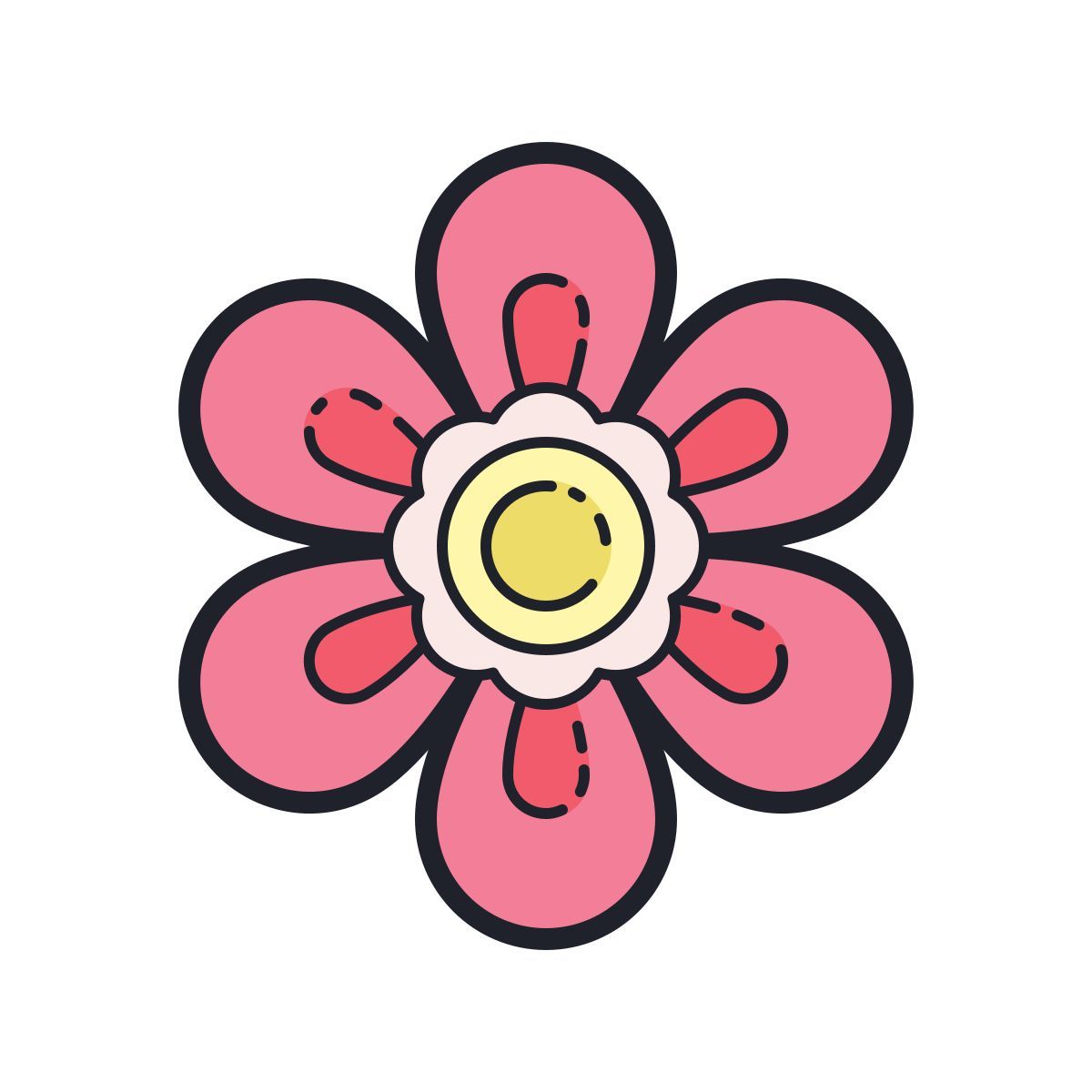 color hand drawn style spring icon