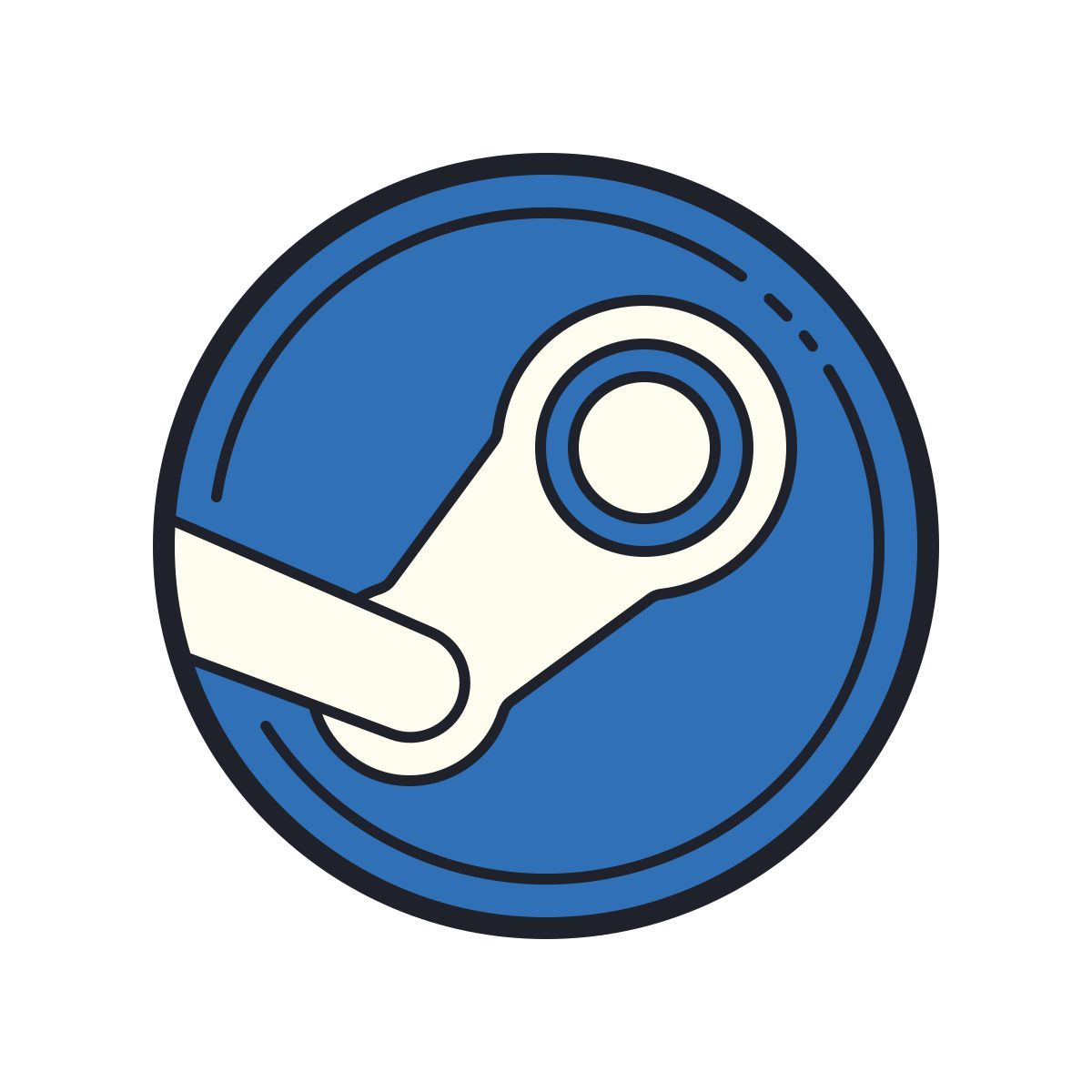 color hand drawn style steam icon
