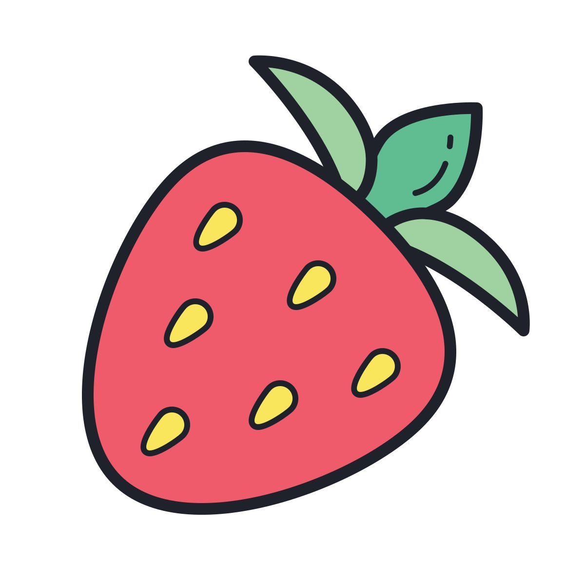 color hand drawn style strawberry icon