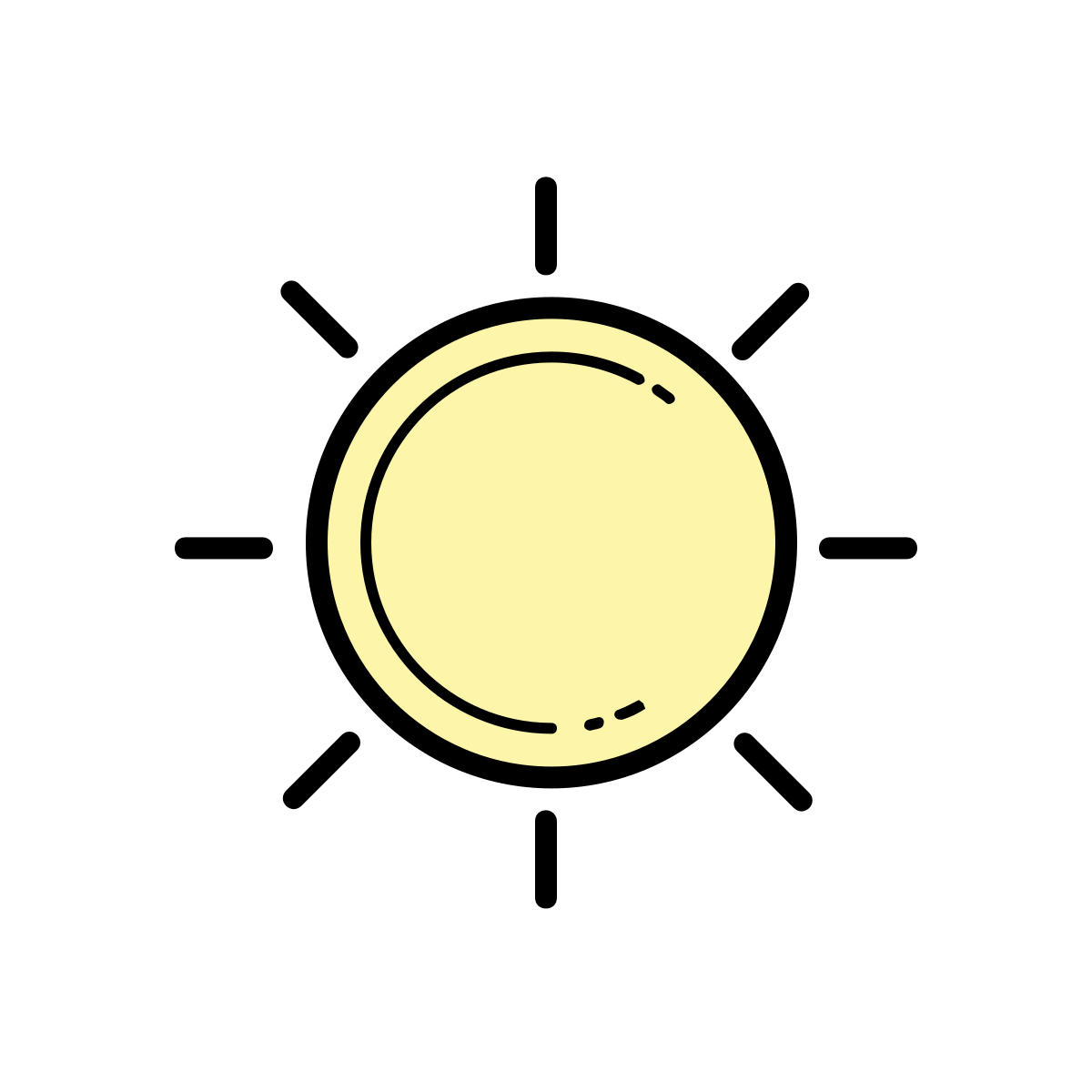 color hand drawn style sun  v2 icon
