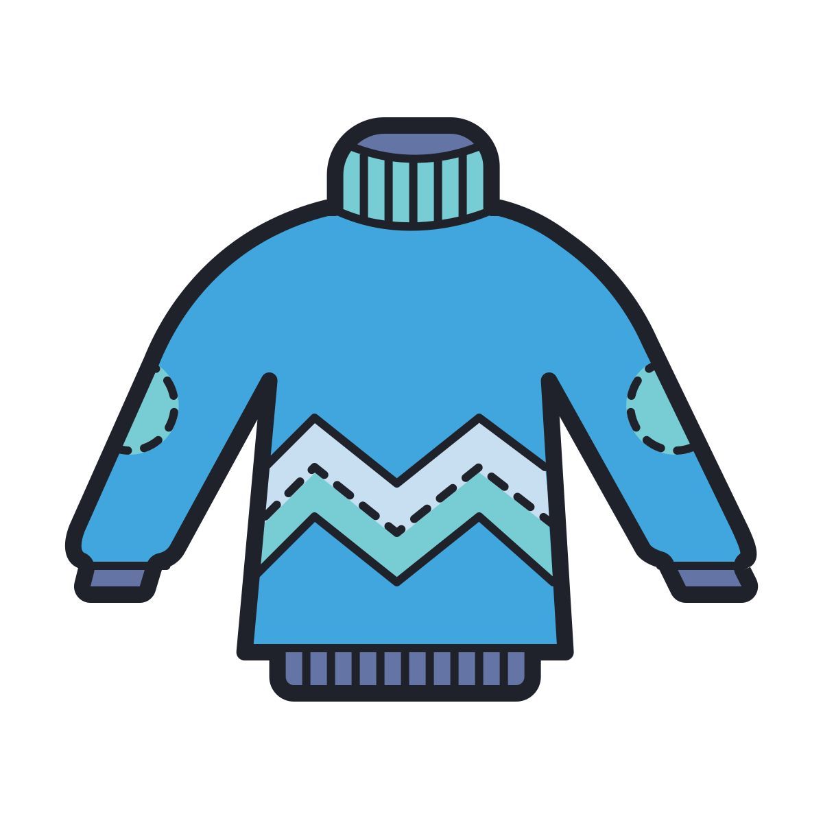 color hand drawn style sweater icon
