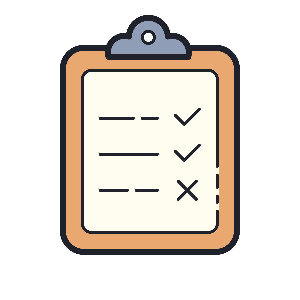 color hand drawn style test partiellement réussi icon