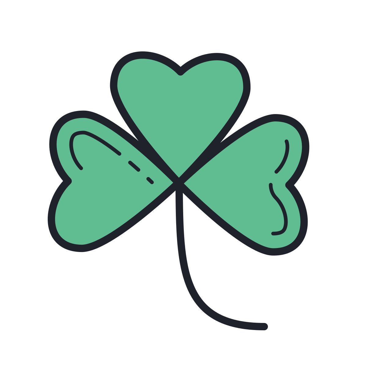 color hand drawn style trifoglio icon